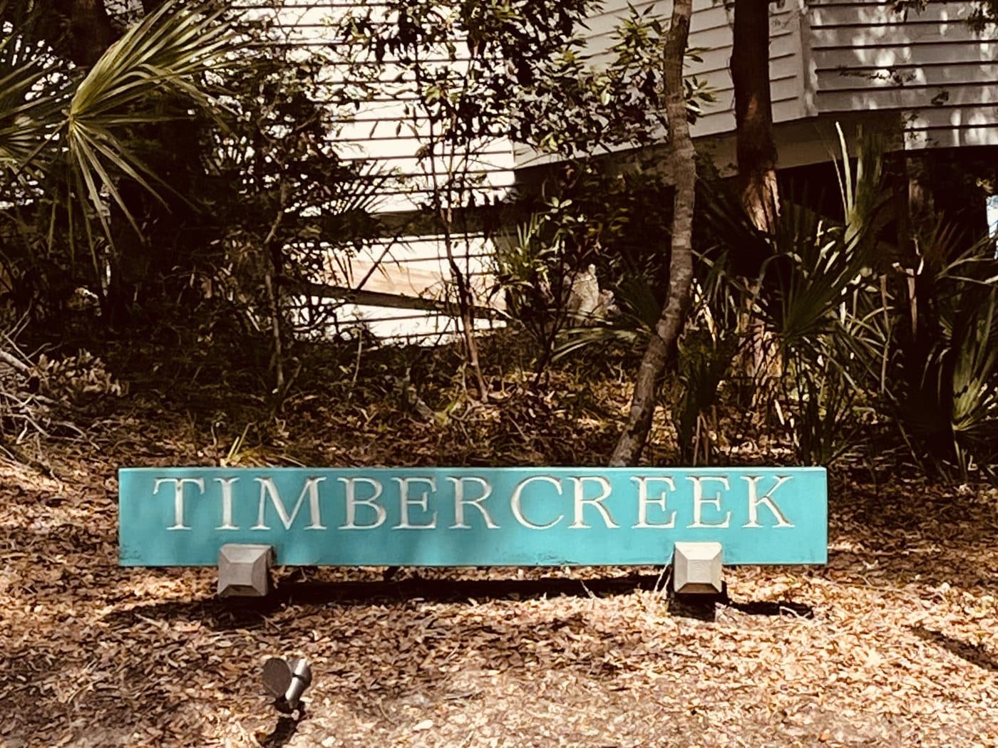 Timbercreek neighborhood sign on Bald Head Island