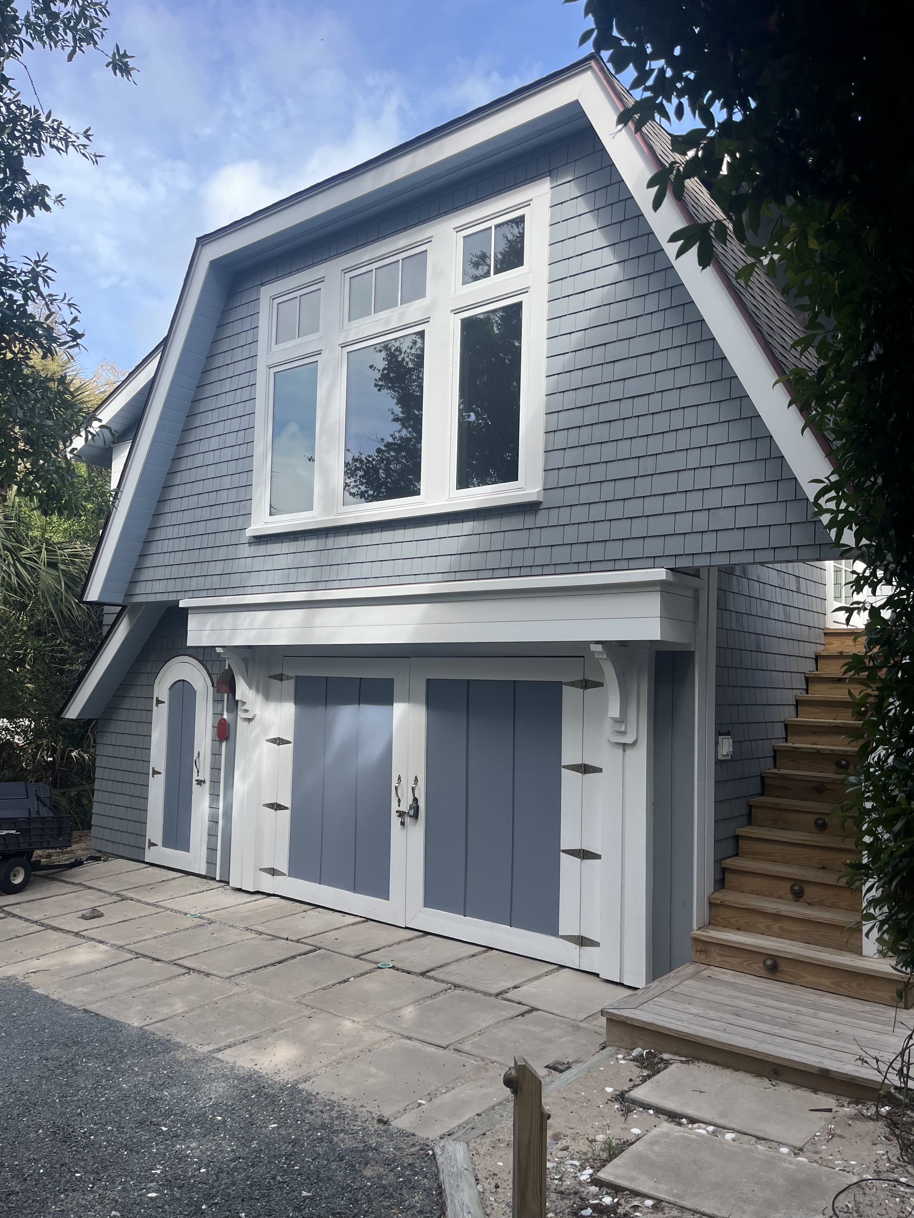 Finished carriage house exterior craftsmanship by the Project Works team